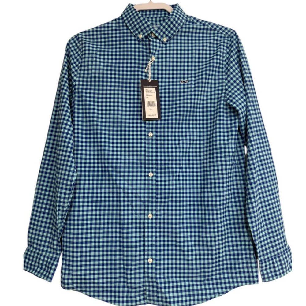 NWT! Vineyard Vines Performance Nylon Gingham Button Down Shirt XL (18)
